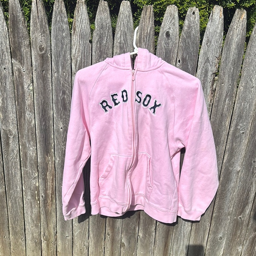 Red Sox Pink Zip-Up Hoodie (Girls, Size 16)